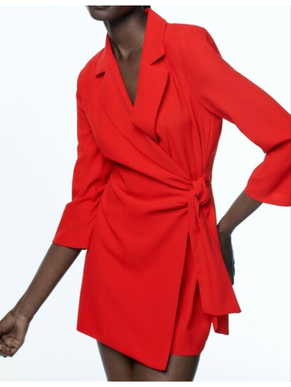 ZARA red blazer wrap dress romper sz XL